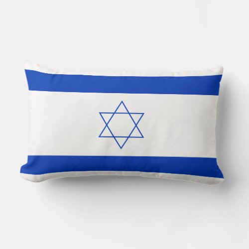 Blue and White Flag of Israel Lumbar Pillow