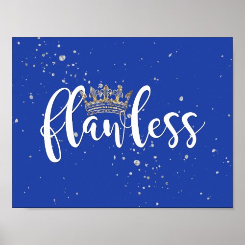 Blue and White Flawless Poster