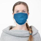 Blue and White Floral Adult Cloth Face Mask (Worn)