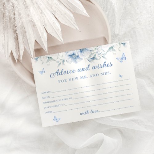 Blue and White Floral Advice and Wishes Cards
