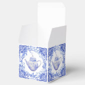 Blue and White Floral Bridal Shower  Favor Box (Opened)