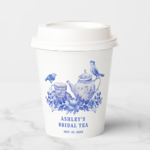 Blue and White Floral Bridal Shower | Tea Party  P Paper Cups