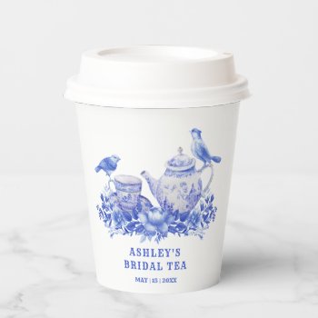 Blue And White Floral Bridal Shower | Tea Party  P Paper Cups by AlyssaErnstDesign at Zazzle