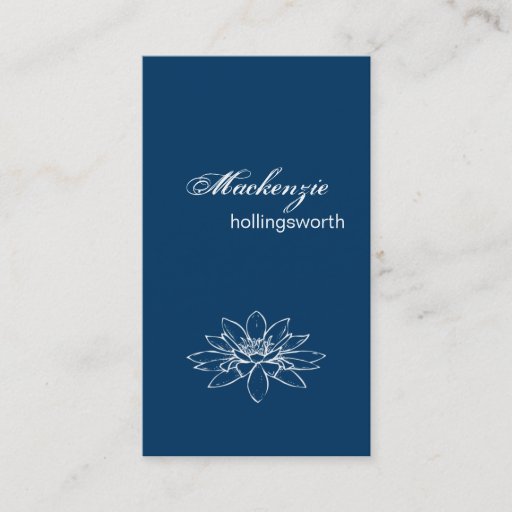 Customizable Blue and White Floral Business Card
