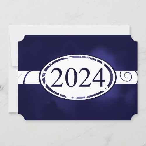 Blue and White Floral Button 2024 Card