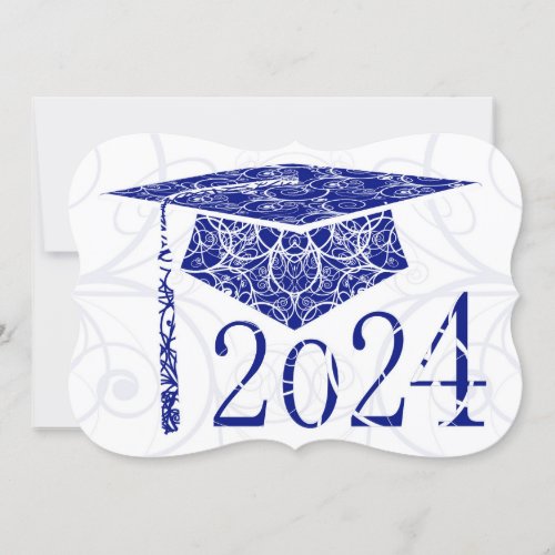 Blue and White Floral Cap 2024 Card