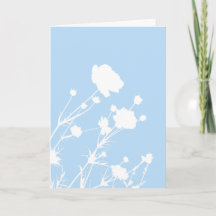 Blue and White Floral Card
