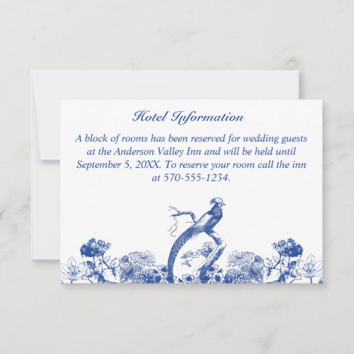 Blue and White Floral China Pattern Enclosure Card