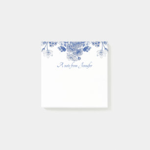 Blue and White Floral China Pattern Post-it Notes