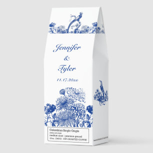 Blue and White Floral China Pattern with Bird Roasted Coffee