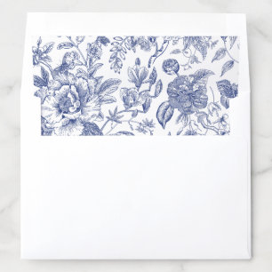 Blue and White Floral Chinoiserie Envelope Liner