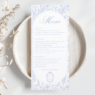 Blue and White Floral Chinoiserie Wedding Program
