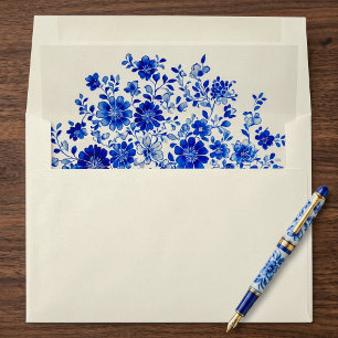 Blue and White Floral Envelope Liner