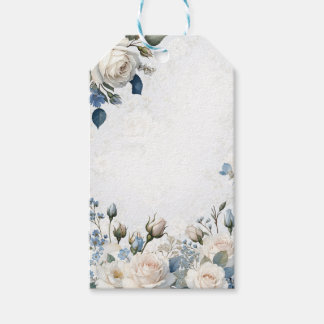 Blue and White Floral Graduation Gift Tag