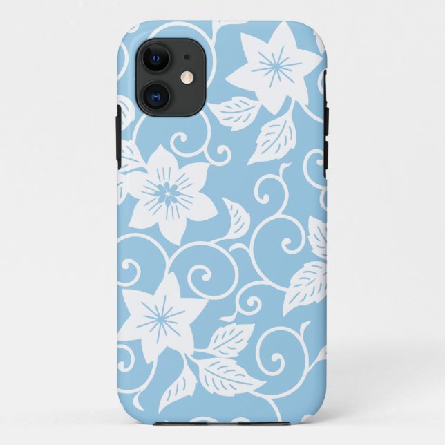 Blue and White Floral iPhone 5/5S Case (Back)