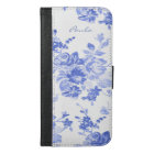 Blue and White Floral iPhone 6S Plus Wallet Case
