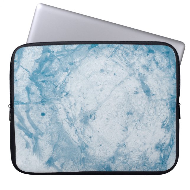 Blue and white floral mattress laptop sleeve (Front)