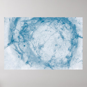 Blue and white floral mattress poster