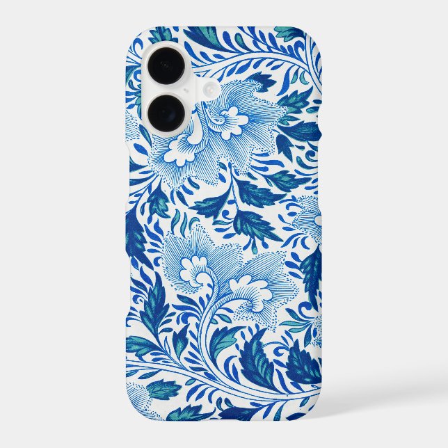 Blue and White Floral Pattern Case-Mate iPhone Case (Back)