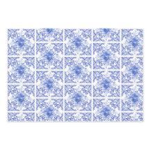 Blue and White Floral Tea Pot with Birds