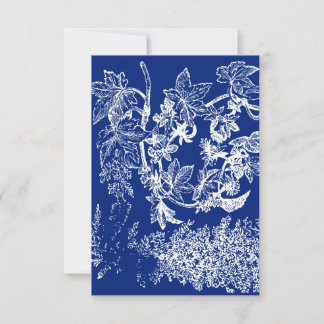 Blue and White Floral Thank You Card