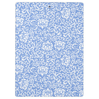 Blue and White Floral Tudor Damask Vintage Style Clipboard