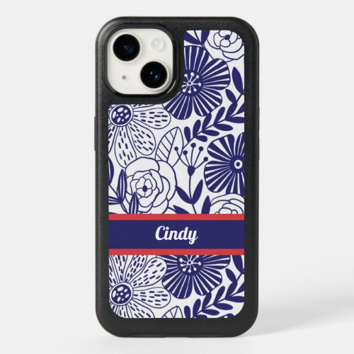 Blue and White Floral Wallpaper OtterBox Case