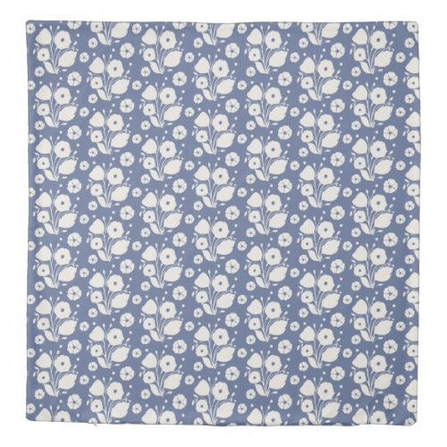 Blue and white florals Blue Nova and White Dove  Duvet Cover