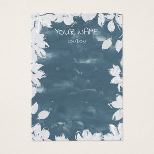 Blue and white flower border Earring display card