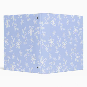 Blue and White Flower Pattern Binder