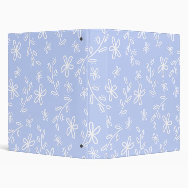 Blue and White Flower Pattern Binder (Background)