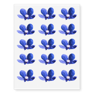 Blue and White Flower Temporary Tattoos