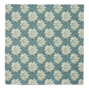 Blue and White Flowers Duvet Cover
