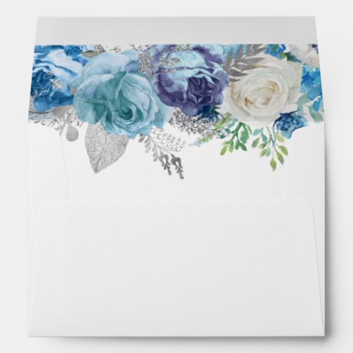 Blue And White Flowers Envelope