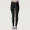 Blue and White Flowers on Vine Leggings