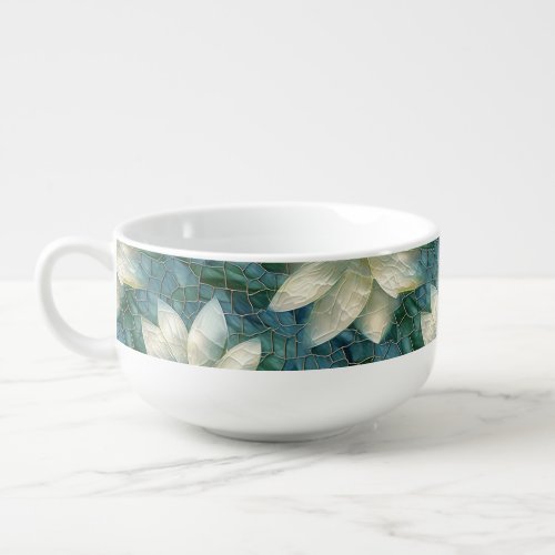 Blue and White Flowers Soup Mug