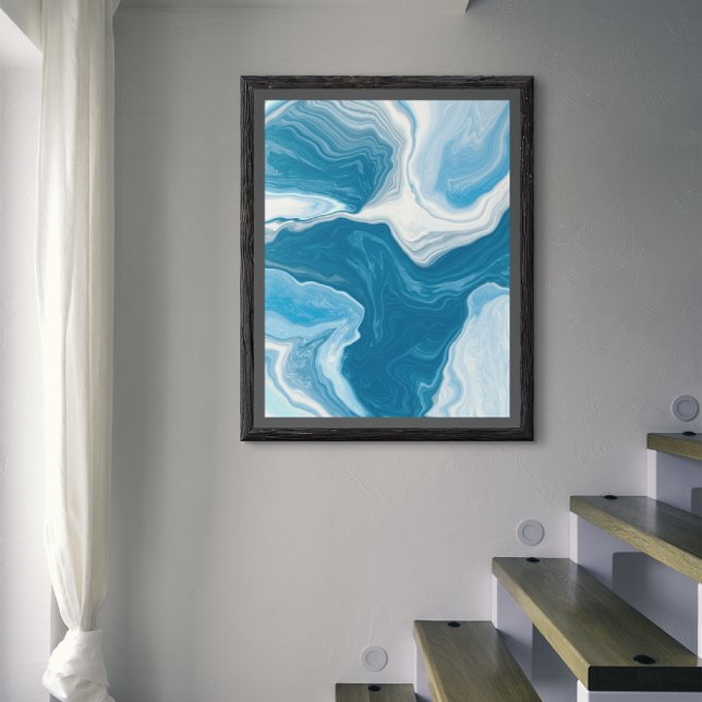  Blue and white Fluid Art Marble   Poster (Creator Uploaded)