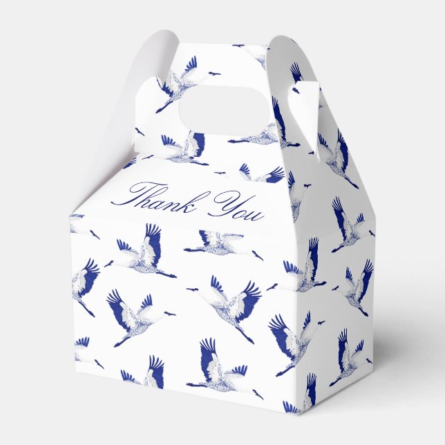 Blue and white flying cranes favor boxes (Front Side)