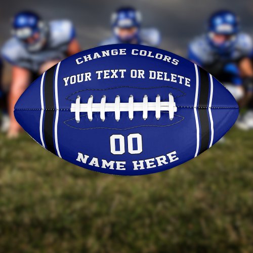 Blue and White Football Ball Personalized