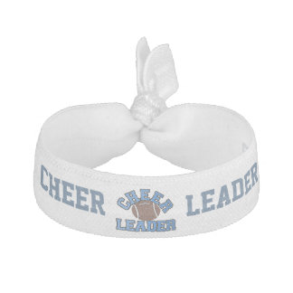 Blue and White Football Cheerleader's Head Band Elastic Hair Tie