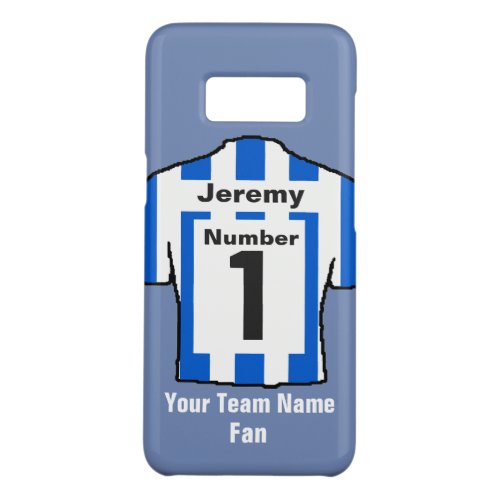 Blue and white Football Shirt Choose name and team Case_Mate Samsung Galaxy S8 Case