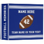 Blue and White Football Team Gifts Football Binder