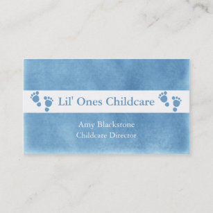 Blue And White Footprints Business Cards