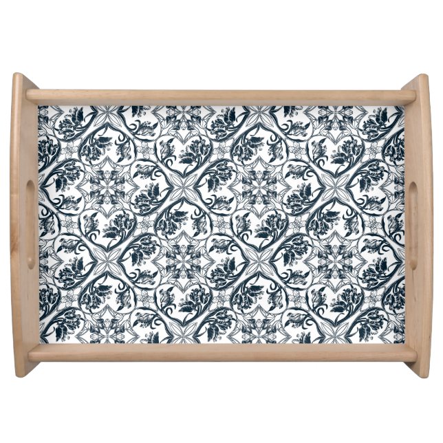 Blue and White French Country Serving Tray (Front)