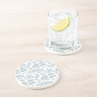 Blue and White French Toile Coaster