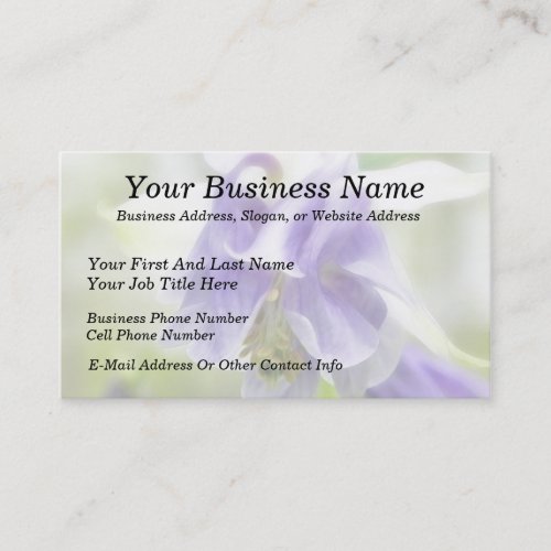 Blue And White Frilly Columbine Business Card