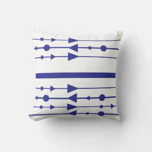 Blue and White Fun Stripe Throw Pillow