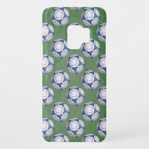 Blue and White Futbal Pattern Case_Mate Samsung Galaxy S9 Case