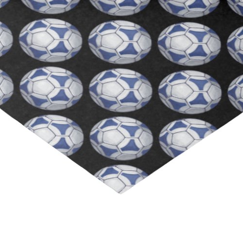 Blue and White Futbal Pattern Tissue Paper
