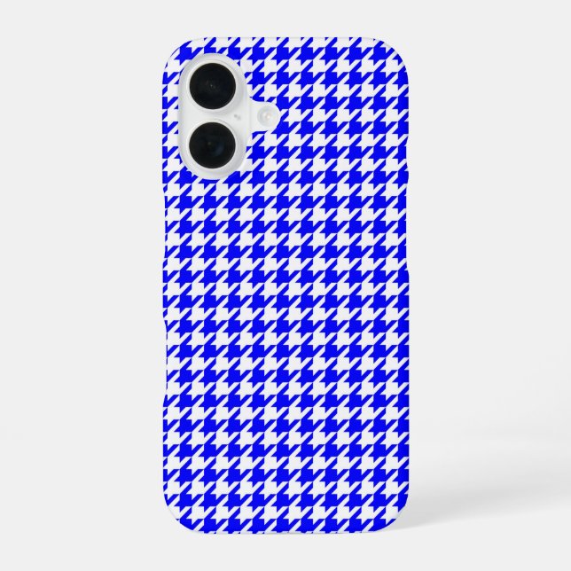 Blue and White Geometric Houndstooth Pattern Iphone Case (Back)